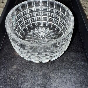 Vintage Lausitzer Heavy Deep Cut Crystal  Bowl  4 1/2 " Dia 5152.